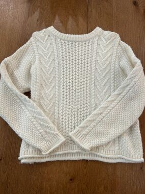 Madewell Cable Knit Crewneck Sweater - Cream
